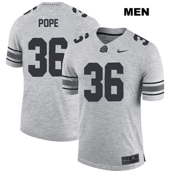 Ohio State Buckeyes Men's K'Vaughan Pope #36 Gray Authentic Nike College NCAA Stitched Football Jersey HI19Z27GQ